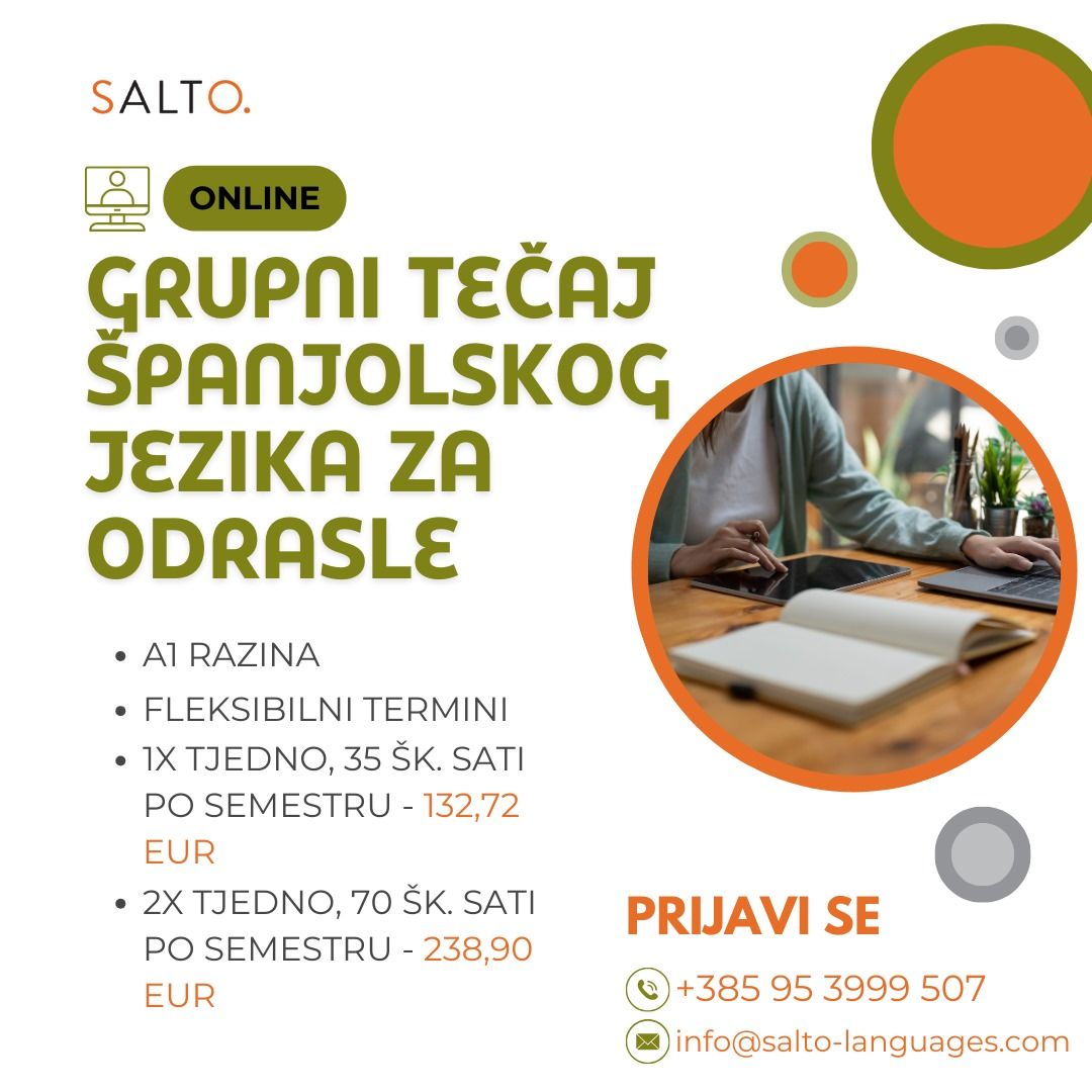 Grupni online tečaj španjolskog, upisi!